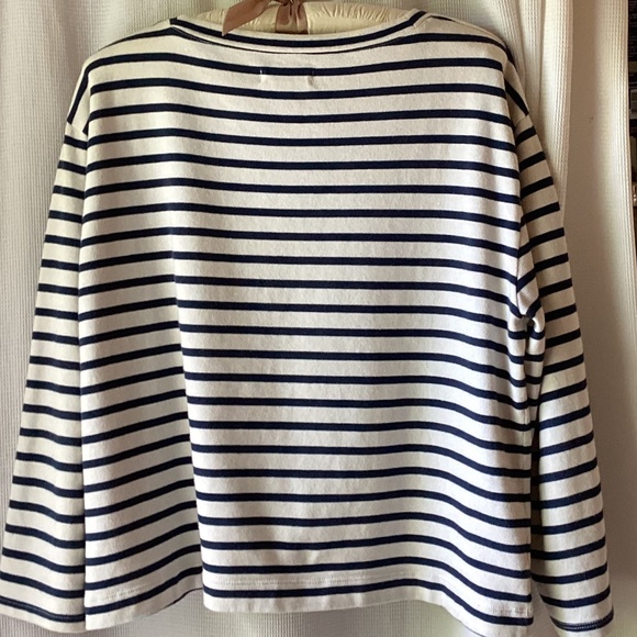 Madewell Boxy Cropped Striped 3/4 sleeve top * EUC* - Picture 2 of 3